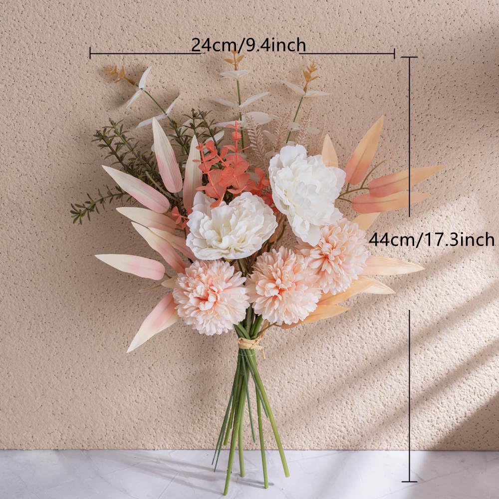 KIRIFLY Kunstblumen Künstliche Pflanzen Blumen Deko Seidenblumen Hortensien Blumenarrangements Kernstück Hochzeit Blumenstrauß(Champagner)